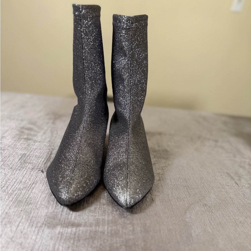 Gia Couture Silver Glitter Ankle Boots EU 40 Red Heel - Picture 8 of 8